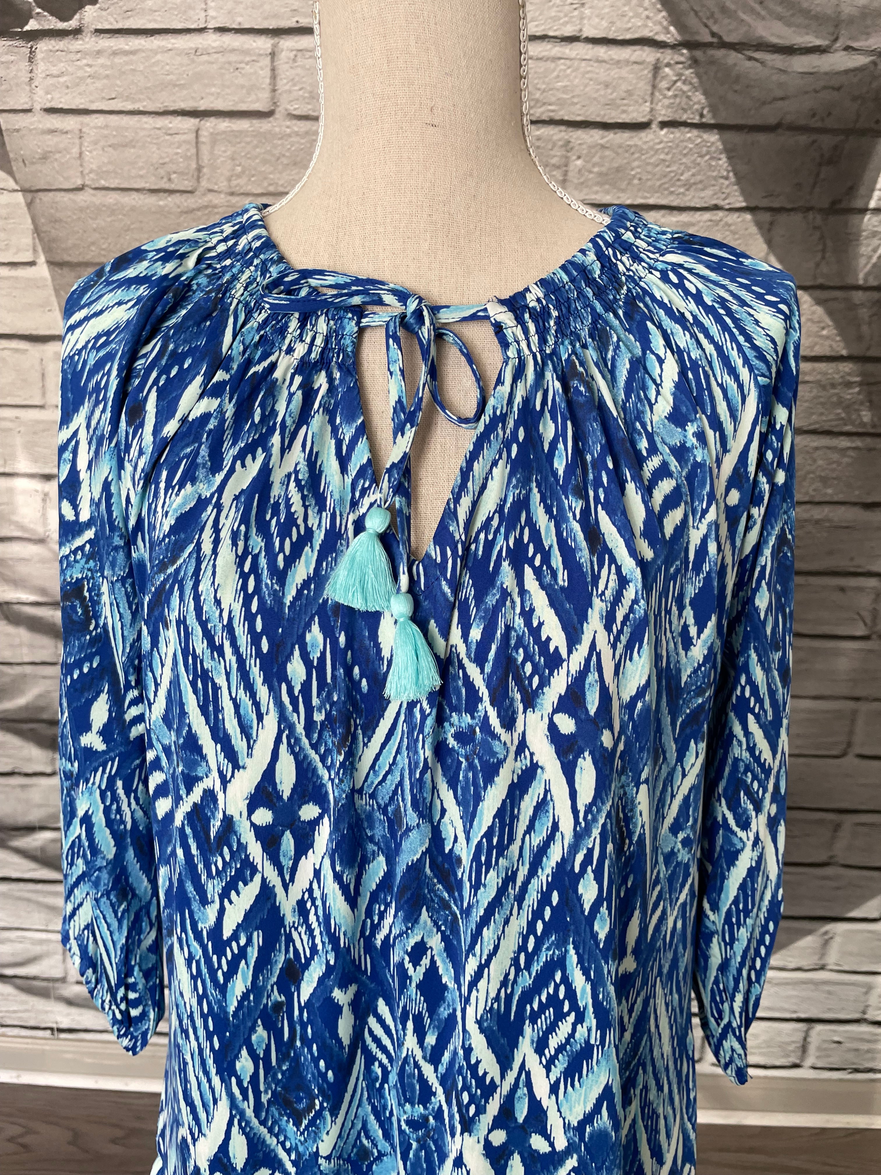 Emily Dress in Blue Cyprus