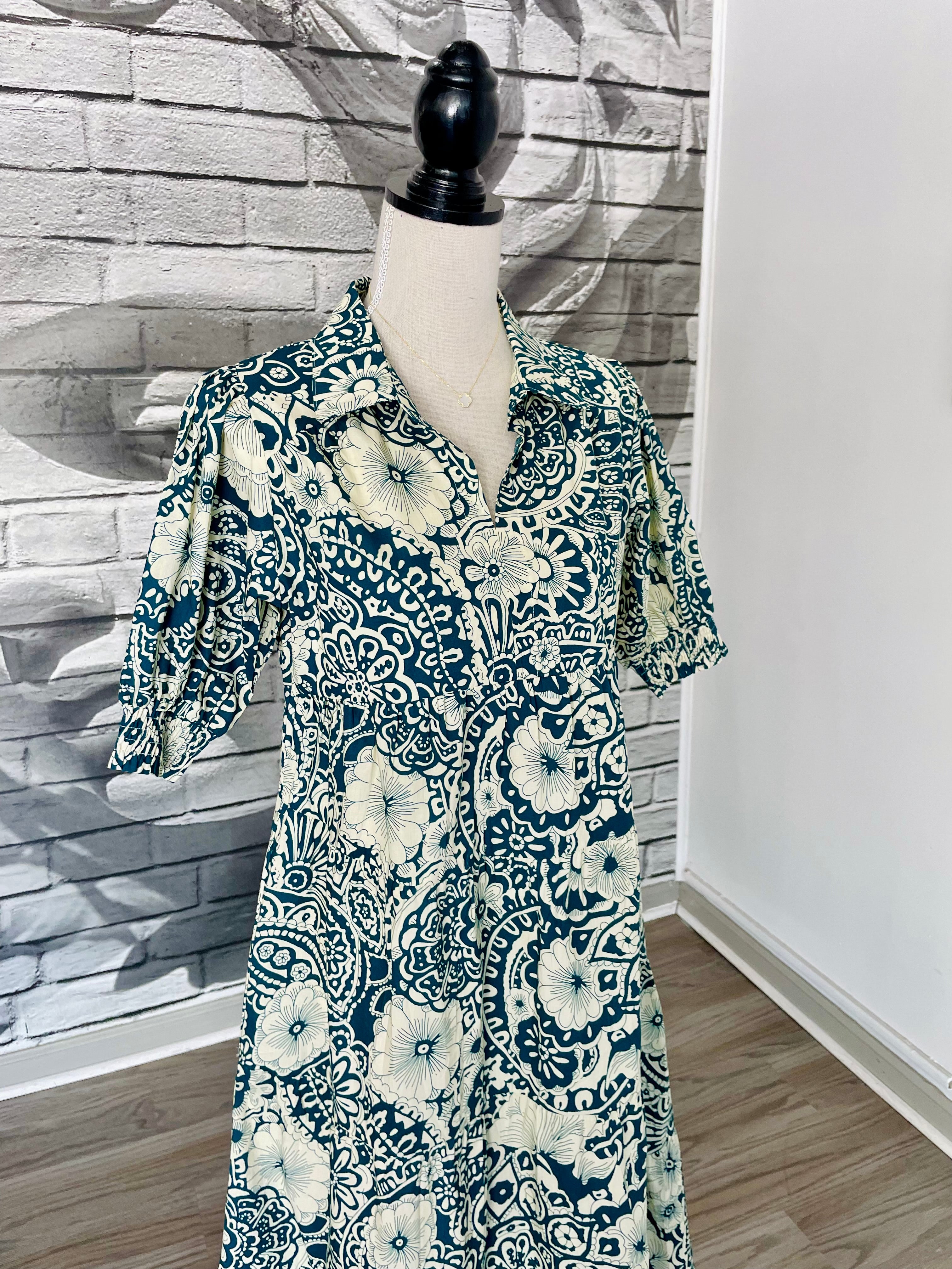 Debbie Midi Dress in Jade