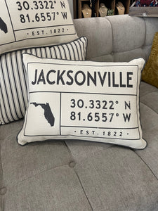 Jacksonville Coordinates Pillow