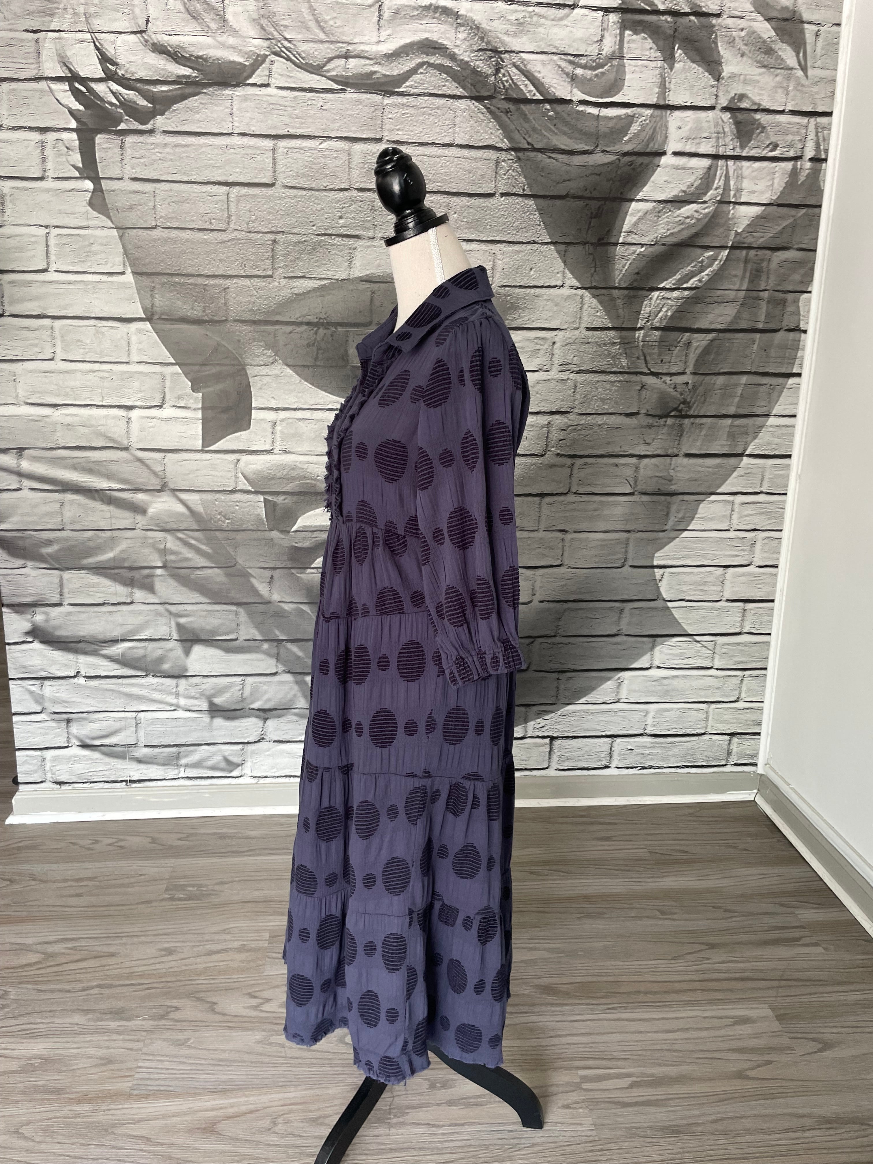 Stella Midi Dress in Navy