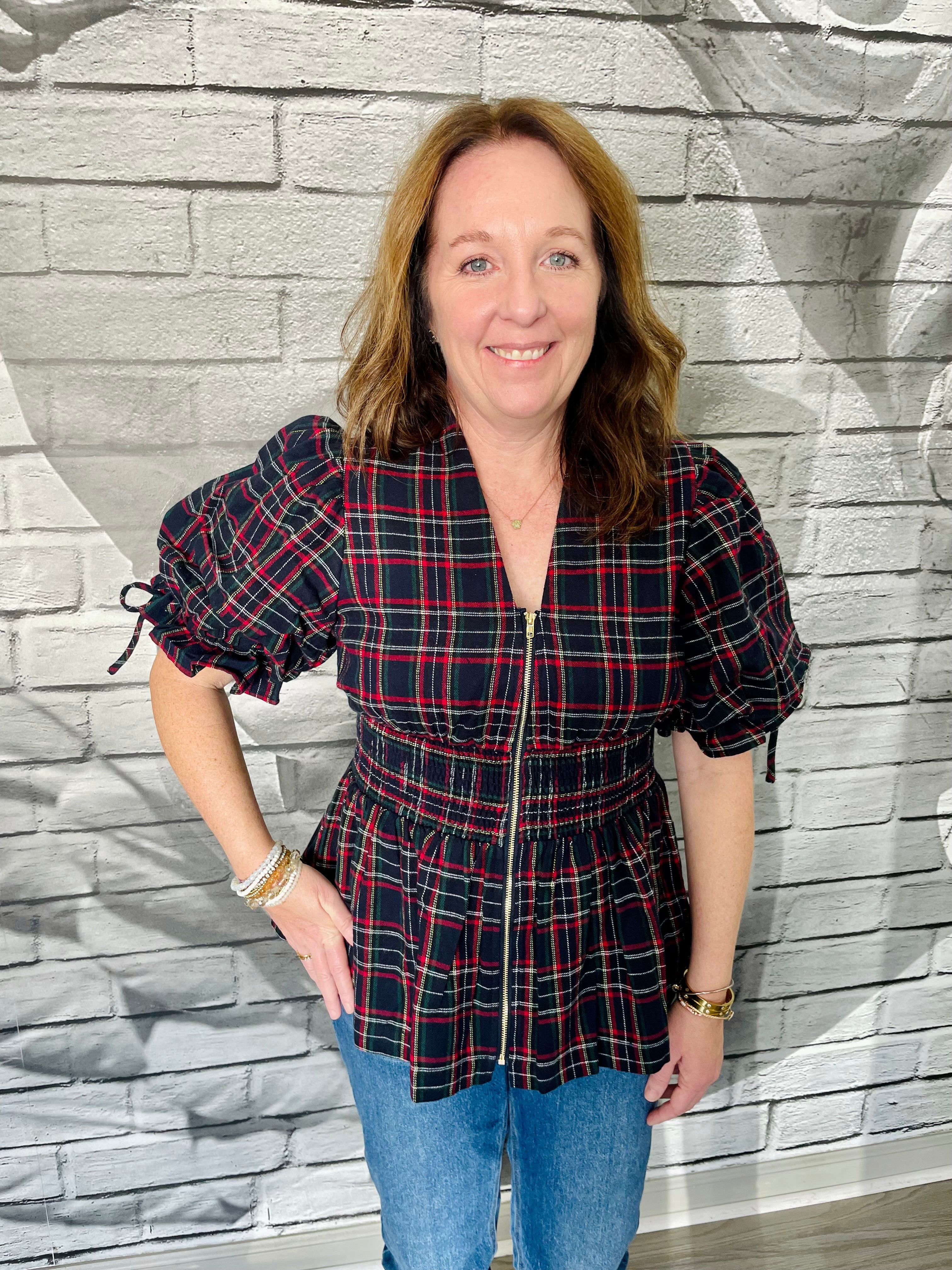 Finley Plaid Blouse