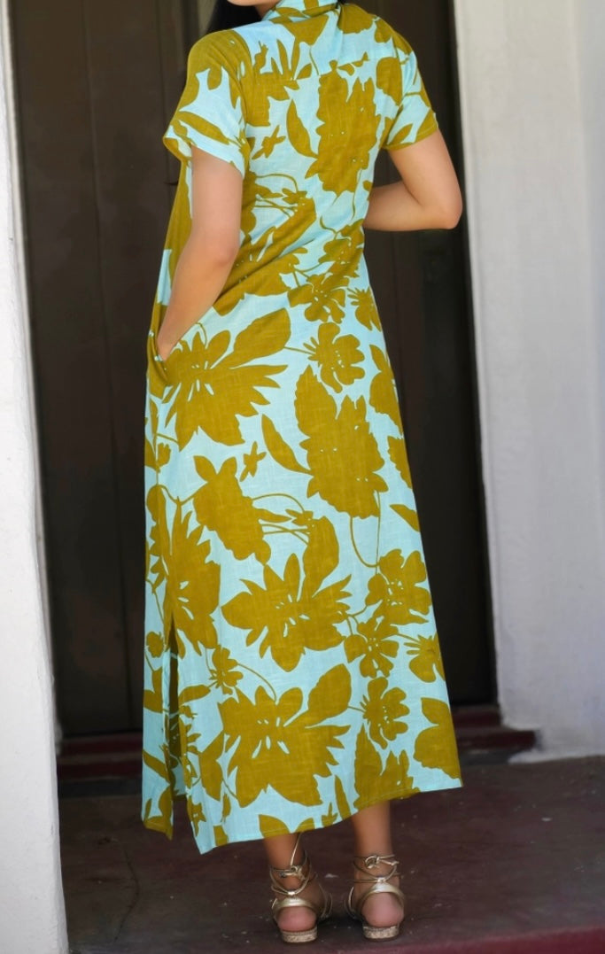 Delilah Maxi Dress in Turquiose