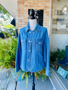 Quinn Denim Bomber Style Jacket