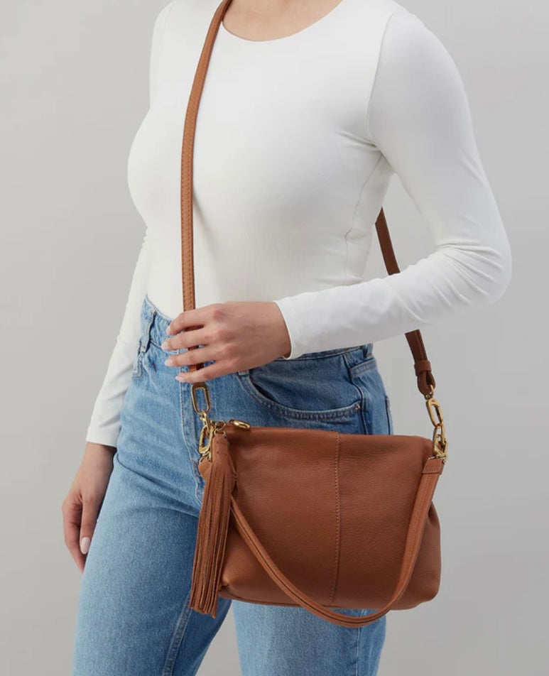 Kori Hobo Crossbody in Warm Honey Pebbled Leather