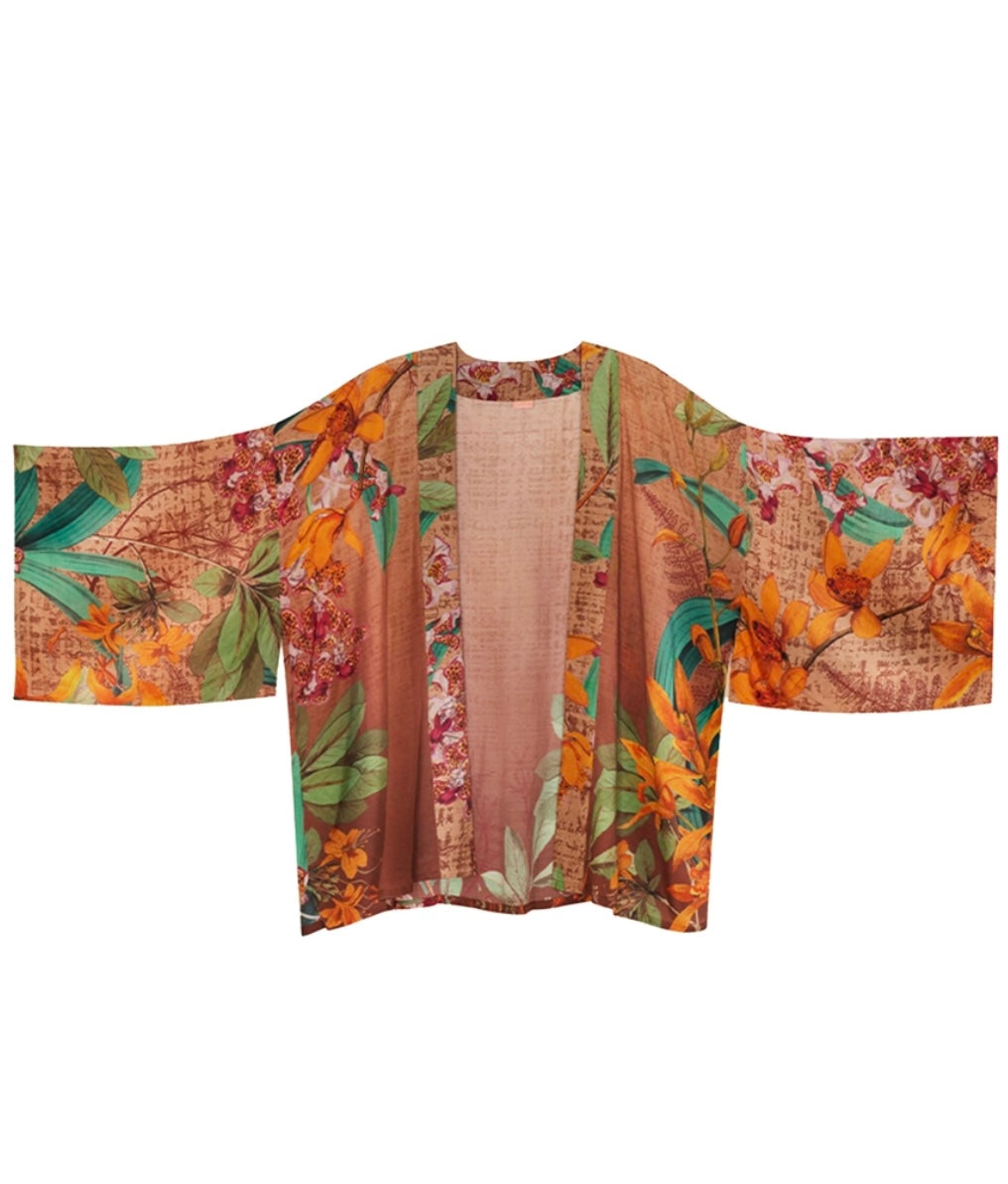 Botany Bliss Kimono Jacket in Taupe