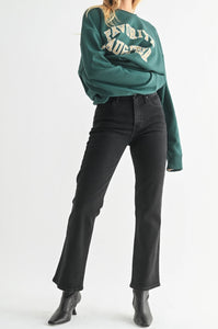Slim Cropped Bootcut Jean in Black