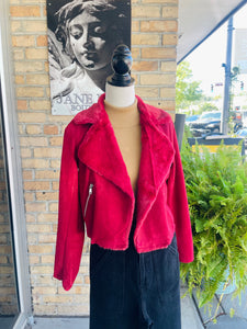Taylor Faux Suede Biker Jacket