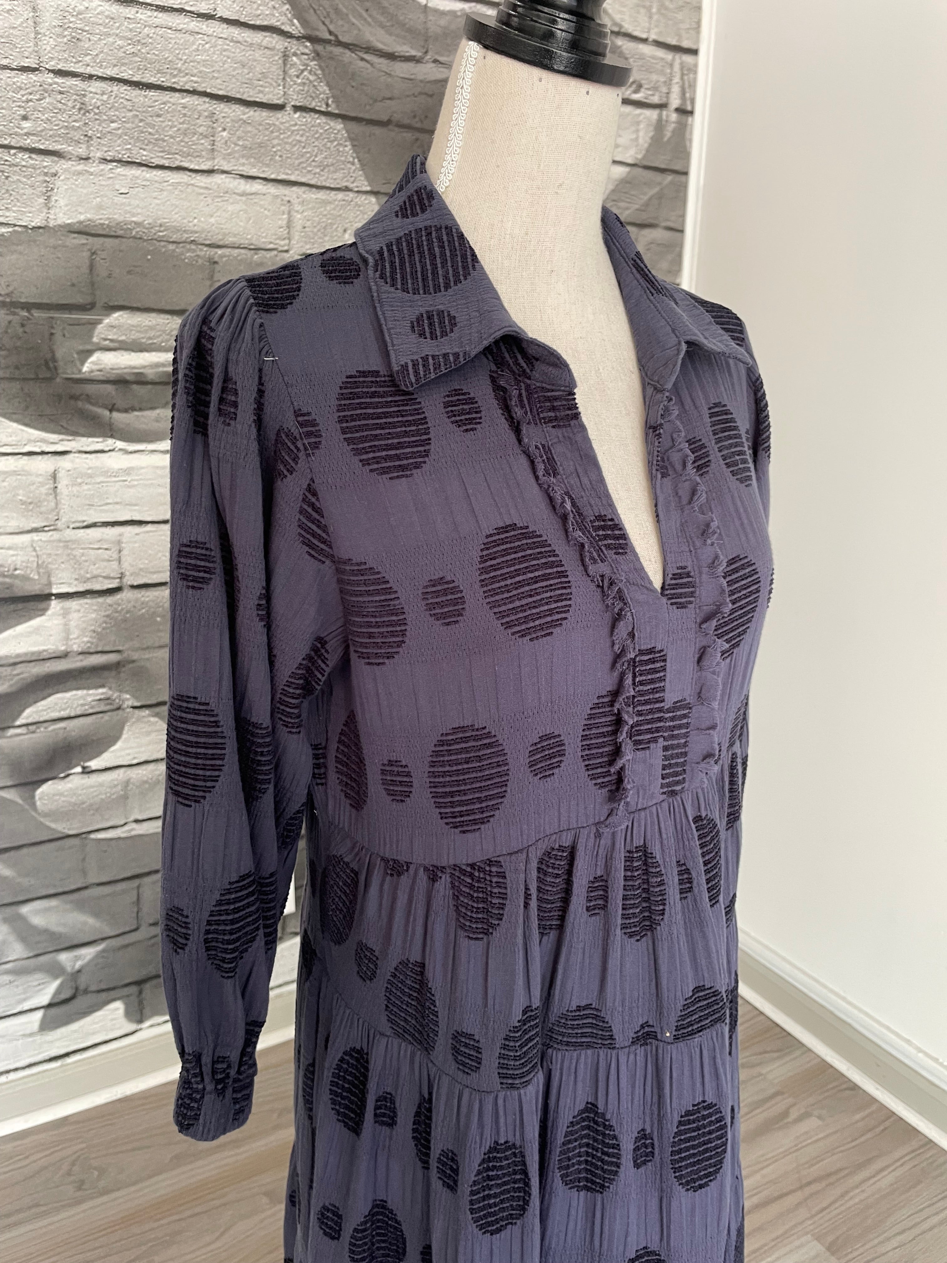 Stella Midi Dress in Navy