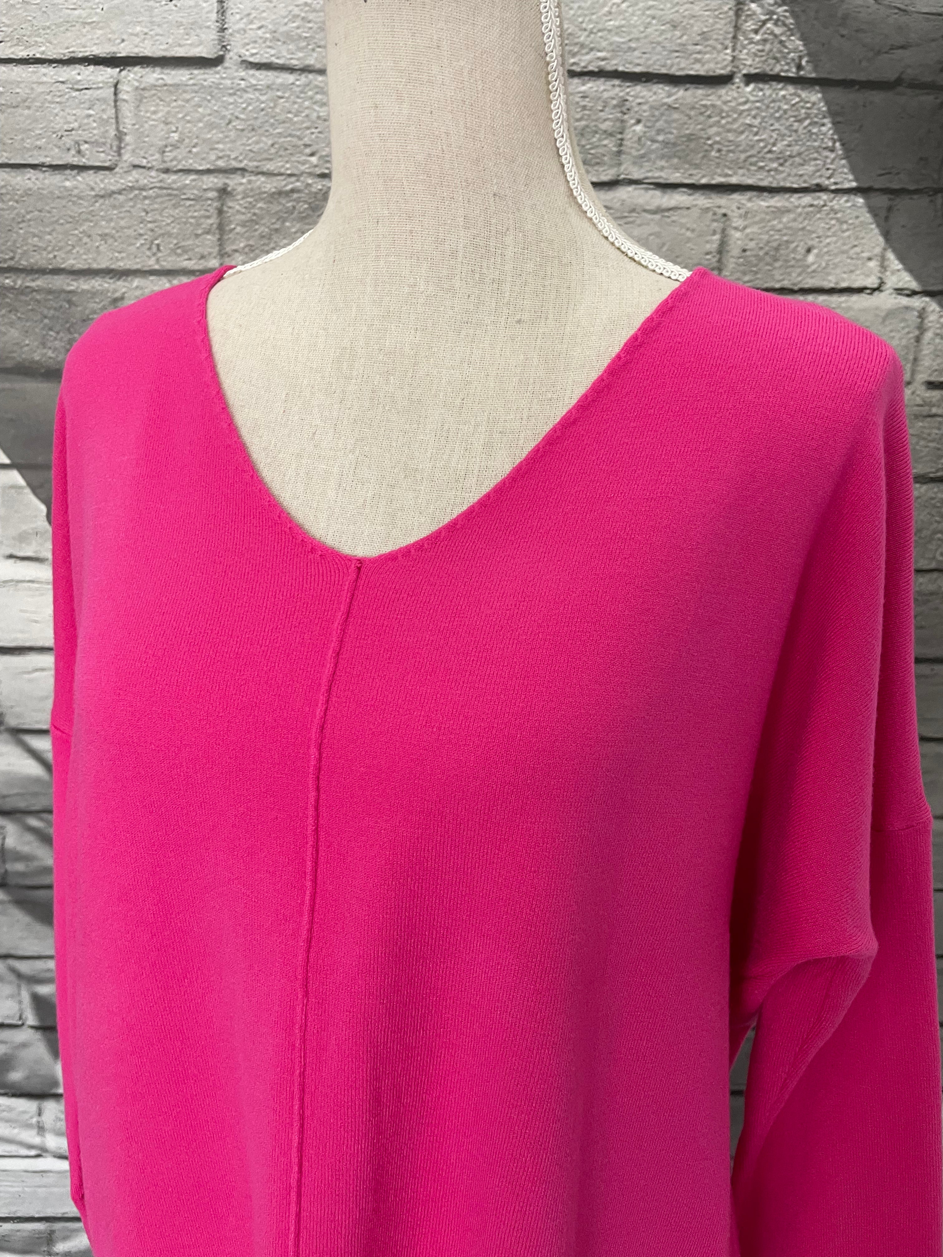 Dahlia Sweater Tunic in Hot Pink