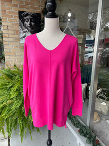 Dahlia Sweater Tunic in Hot Pink