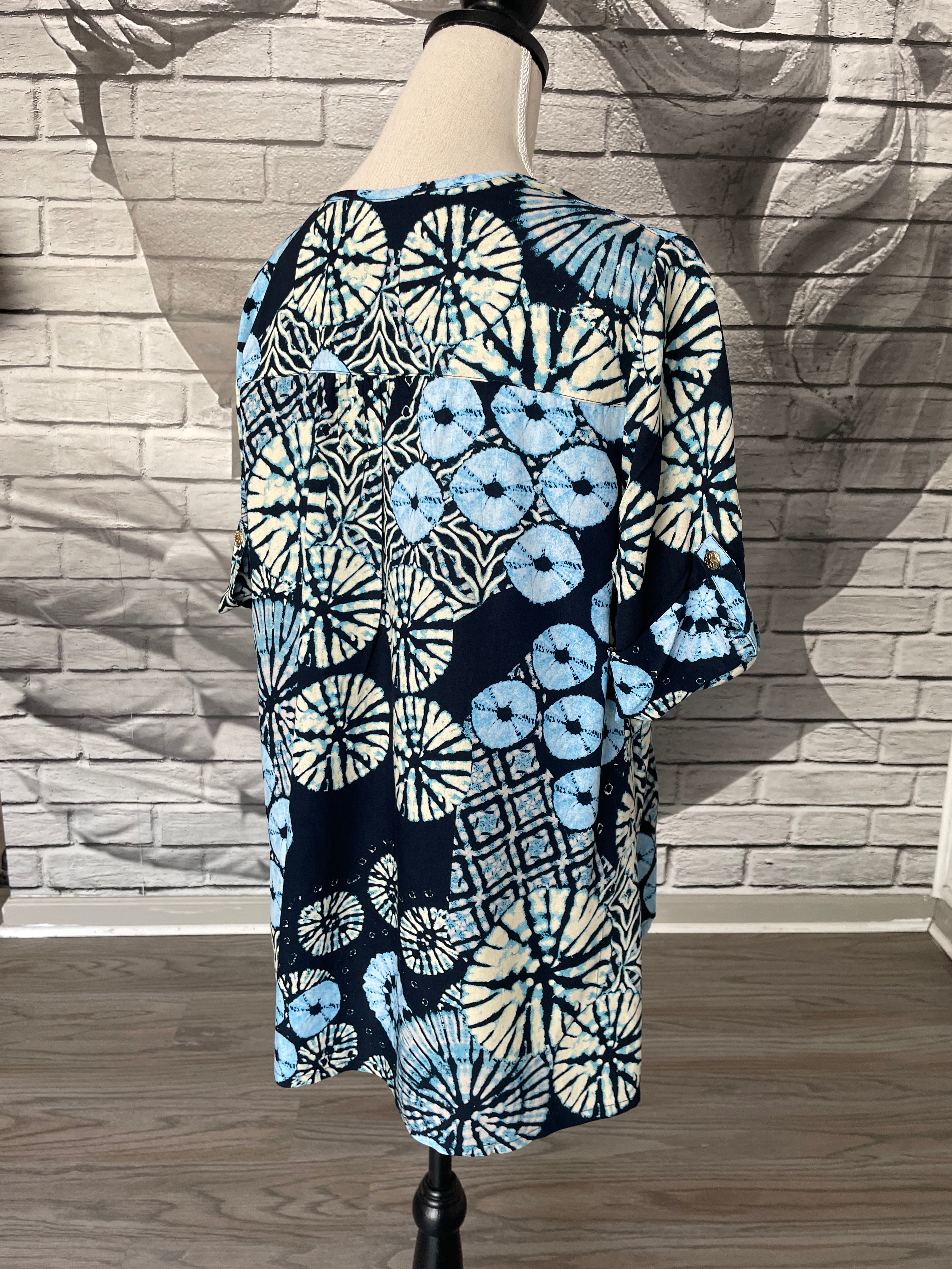 Laura Blouse in Blue Sea Urchin
