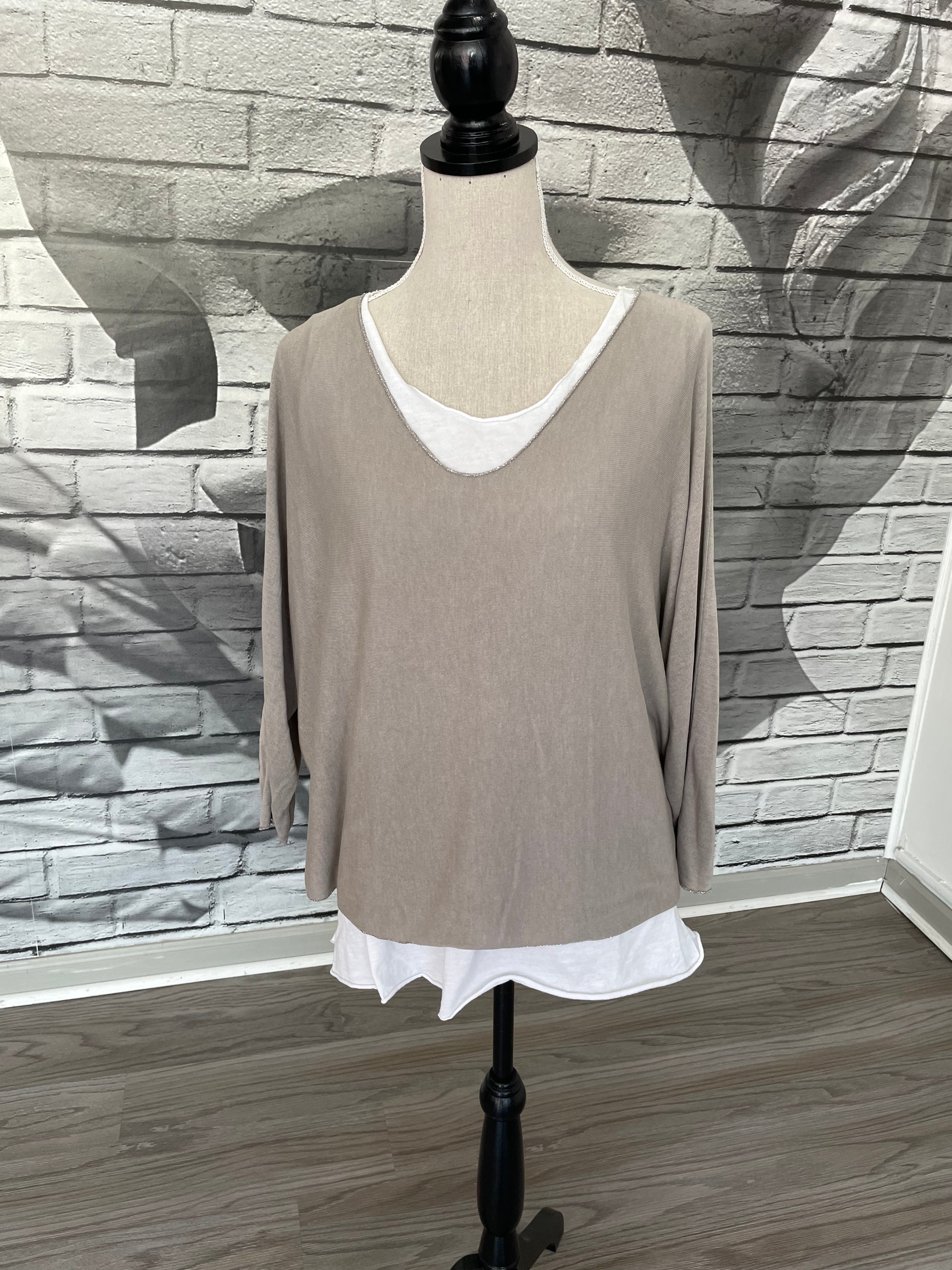 Vincenzo Blouse in Taupe