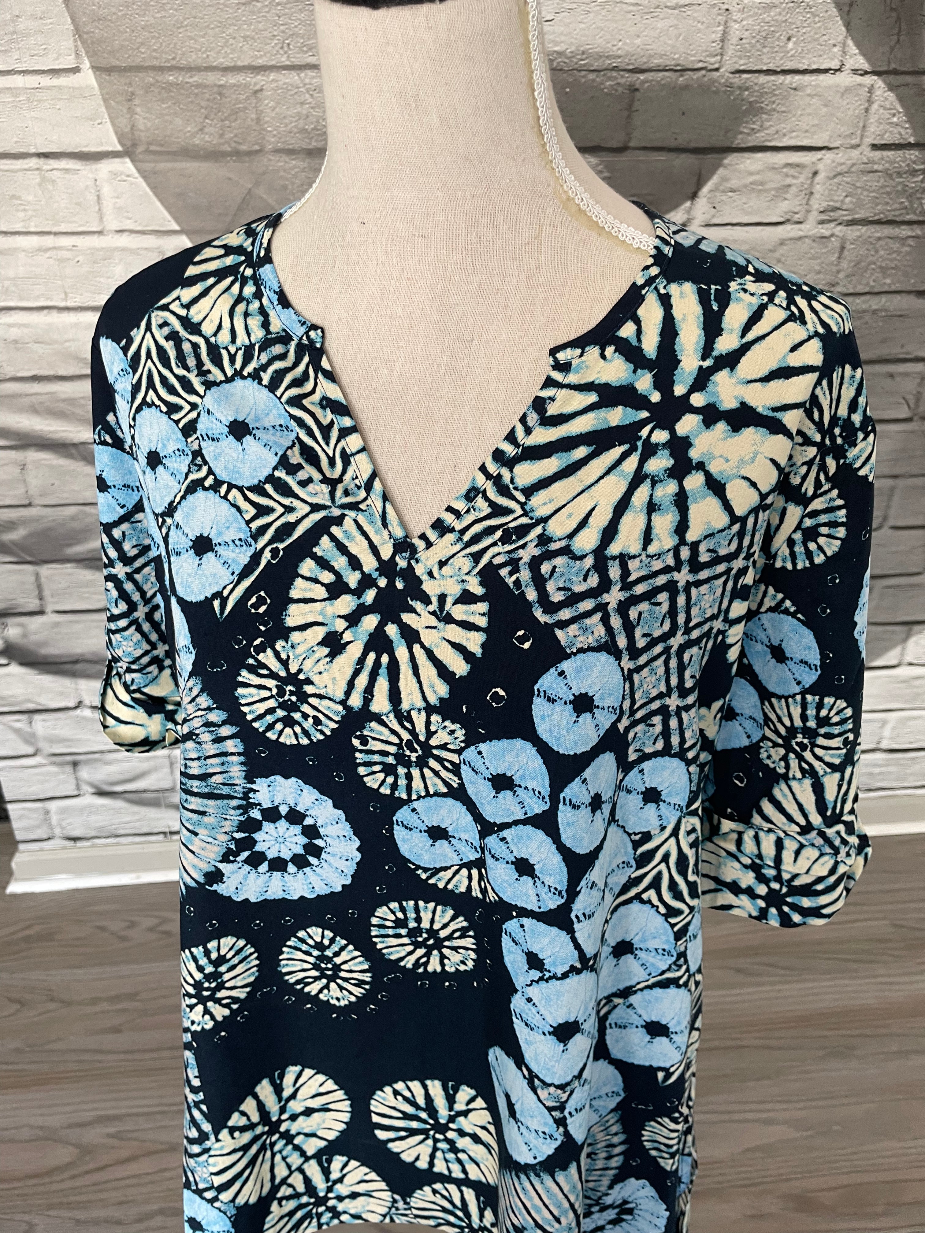 Laura Blouse in Blue Sea Urchin
