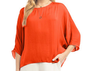 Aubrey Dolman Blouse in Spicy Orange