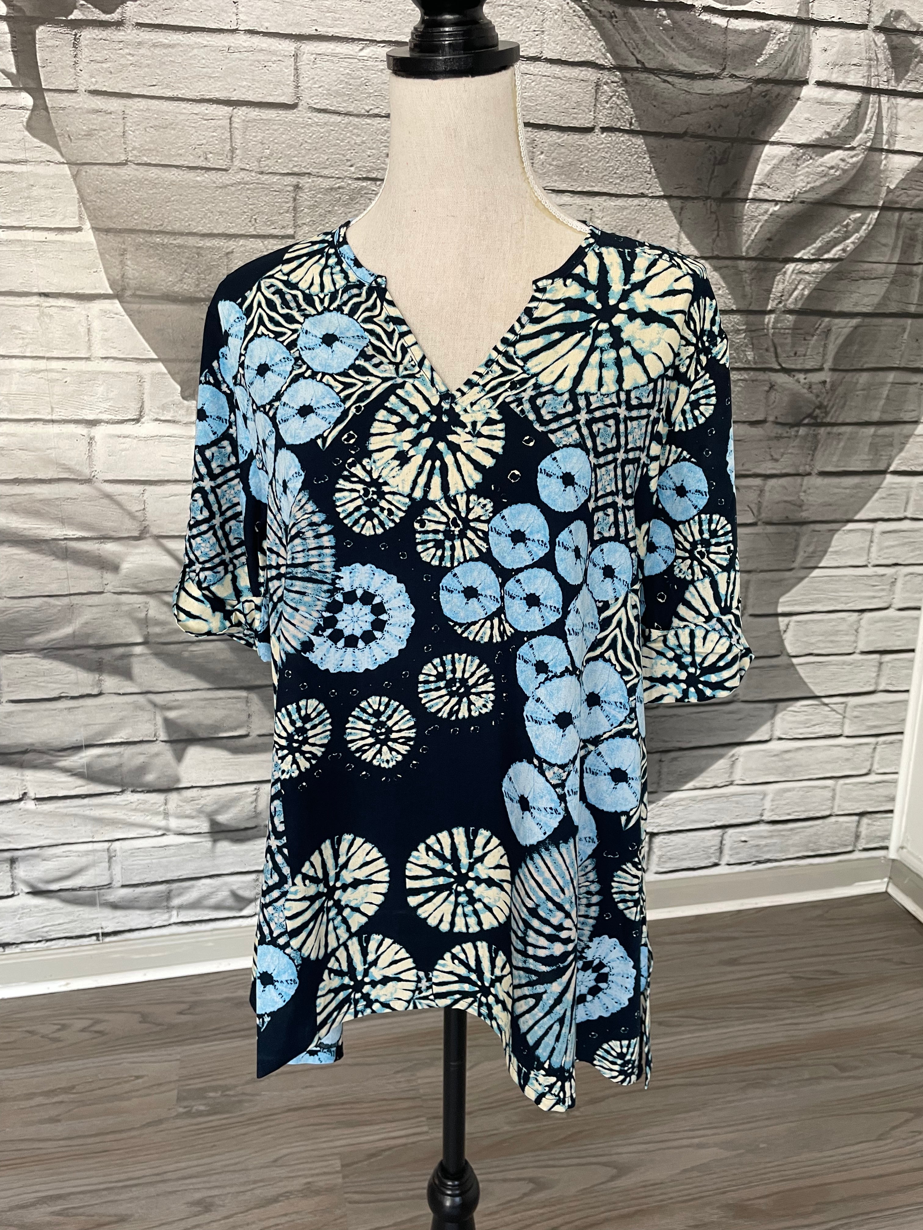 Laura Blouse in Blue Sea Urchin