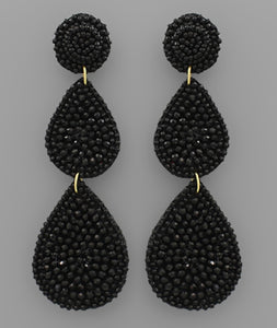 Erin Boho Beaded Earrings in Black