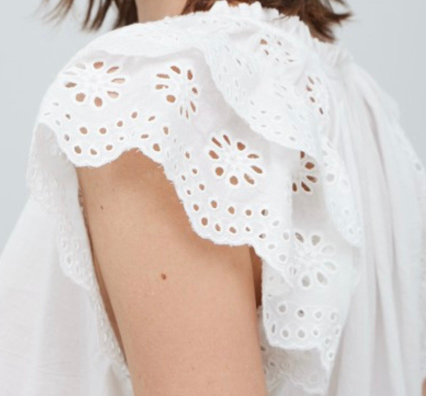 Poppy Cotton Blouse in Off White