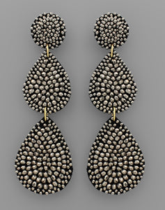 Erin Beaded Boho Earrings in Hematite