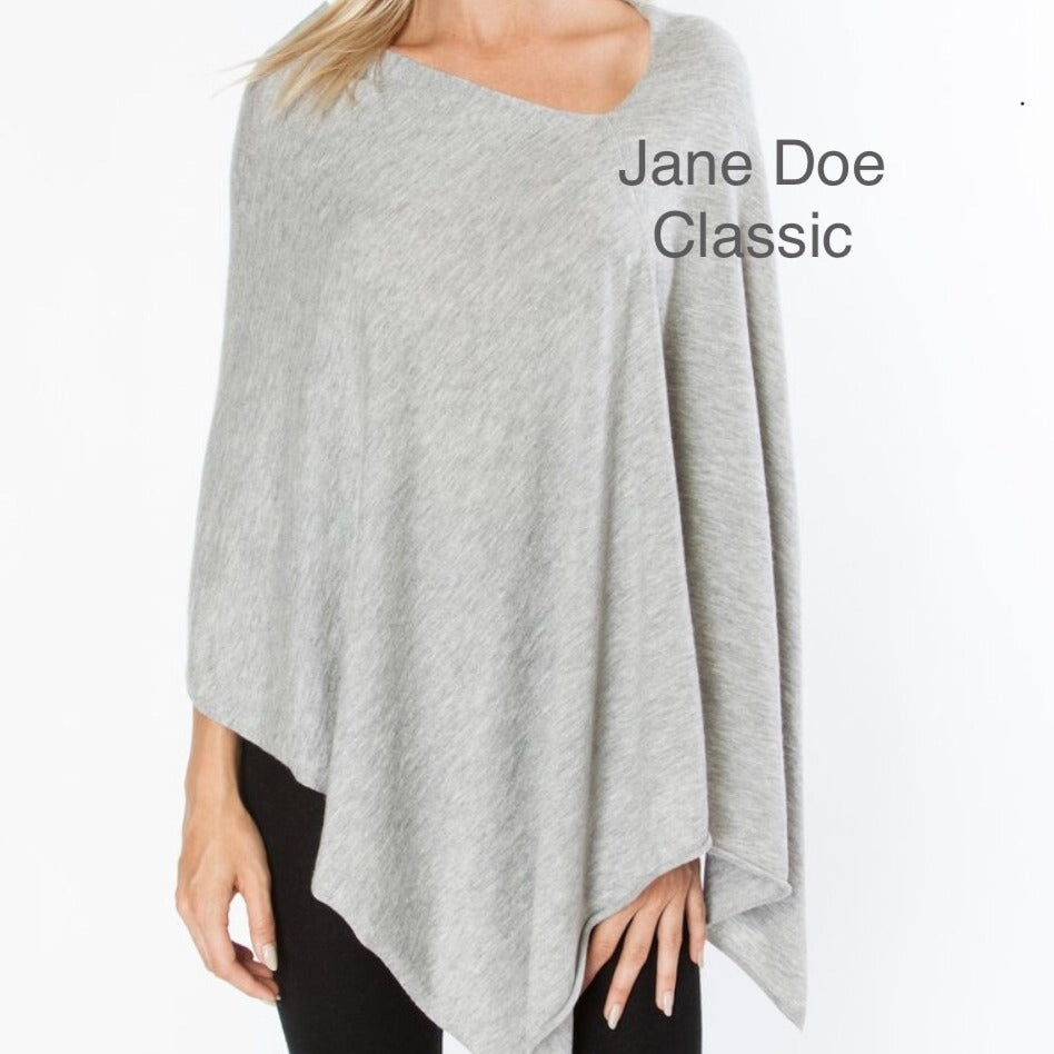 Jane Doe Classic Poncho in Light Grey