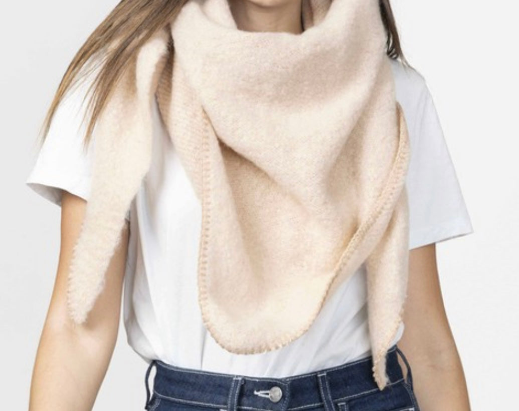 Florence Tie Blanket Scarf in Ivory