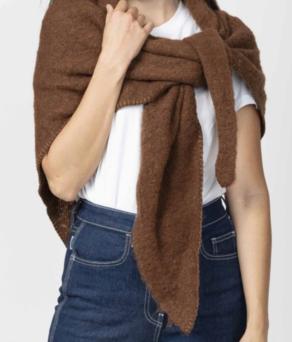 Florence Tie Blanket Scarf in Coco