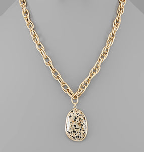 Kennedy Stone Necklace in Dalmatian Jasper