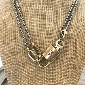 Louis Vuitton Padlock with Chunky Chain Necklace For Him