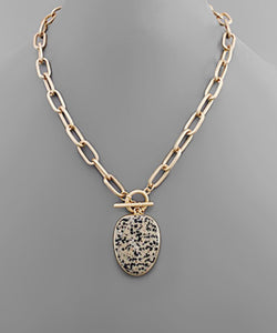 Cassie Stone Necklace in Dalmation Jasper