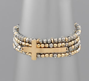 Faith Bracelet in Hematite