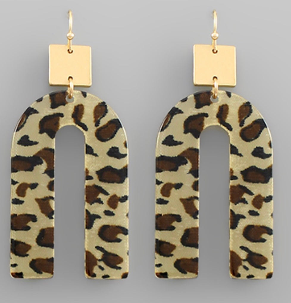 Amanda Acrylic Leopard Dangles